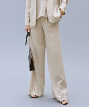  【17号サイズまで展開・カタログ掲載・セットアップ対応・セレモニー・ハレの日・通勤】テクスチャードスーツストレートワイド パンツ