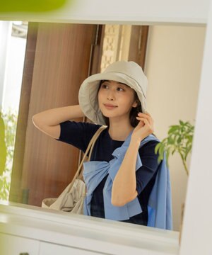  【一級遮光/UVカット】UVラフィネハット（つば広タイプ） 速乾/接触冷感/手洗いOK/サイズ調整可能/抗菌防臭加工