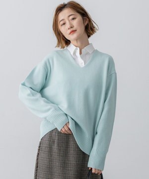 【見上愛さんコラボカラー/VERY・GISELe掲載】カシミヤブレンド Vネック ニット