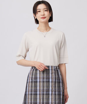 【洗える】RAYON ELITE STRETCH クルーネック ニット