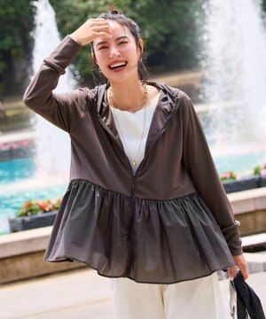  【ZIP!放映】 ラッシュガード ペプラムフーディ