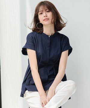  【洗える】カナパジャージー ブラウス