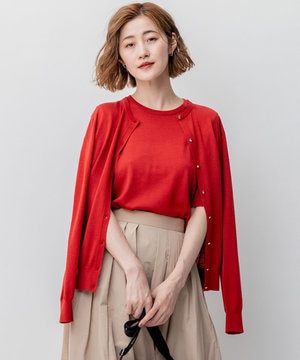 【洗える/アンサンブル対応】サステナブルウール カーディガン