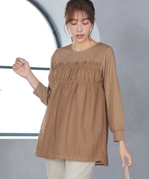  ポンチ×ジャガードドッキングチュニック