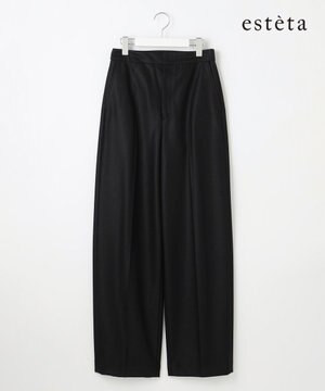  【エステータ】ウールツイルジャージー ワイドパンツ