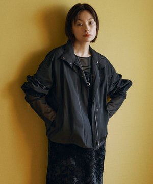  【洗える】 エステルメモリータフタ ブルゾン