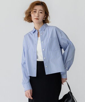  【洗える】CANCLINI クロップド テントライン シャツ