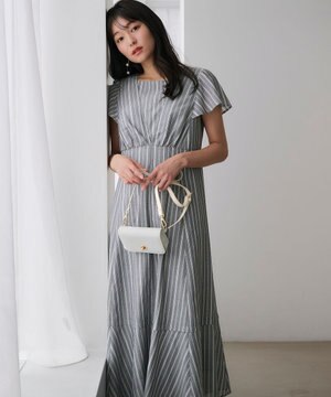  【洗える】カラミストライプレディ ワンピース