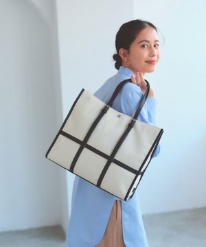  【Breath TOPKAPI】FRAME フレーム レザーベルト スクエア トートバッグ　A4 / 軽量