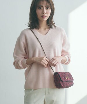  【洗える】ウールカシミヤ Vネック ニット