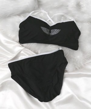  【ブラトップ＆ショーツセット】Liliane　Ciel　フェザーラメ