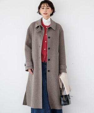  【先行予約】MANTECOPureリバー ステンカラー ロングコート