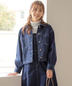【洗える】ストレッチライトデニム ジャケット