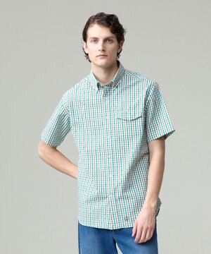 風が通るシアサッカーの清涼感【吸水速乾 / 高通気性】【クールマックス】サッカーギンガムチェック シャツ / B.D.