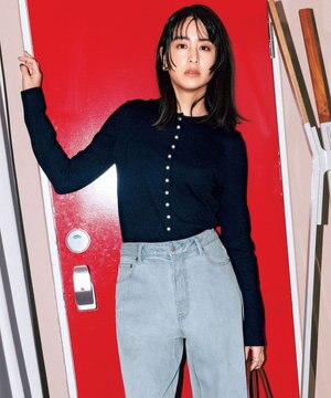  ドライタッチリブ カーディガン