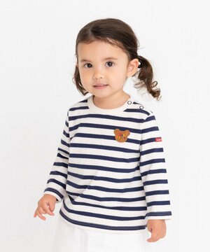  【80-120cm】 ボーダー 長袖Tシャツ