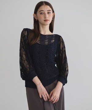  【archive】テープヤーン袖レースプルオーバー