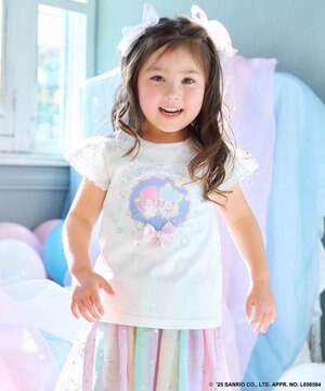  【any FAM× リトルツインスターズ 】キキ＆ララ 袖レースTシャツ