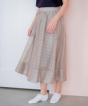 【セットアップ対応可】モノグラムプリントフレアスカート