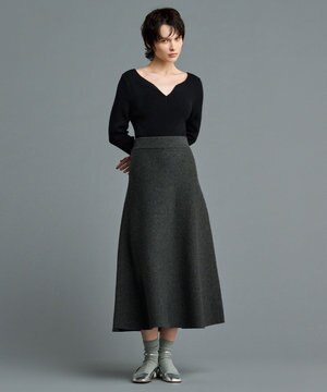 【洗える】ウールナイロン ジャガード ニットスカート（uncrave STANDARD）