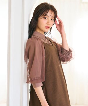  【大好評につき追加生産決定！】袖チュールブラウス