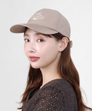  【UV90%以上カット・吸水速乾・接触冷感・抗菌防臭・洗える・サイズ調整可・リボン取り外し可】LOGO RIBBON CAP キャップ