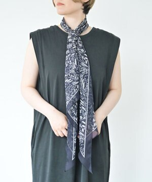  ＜洗えるシルク＞【Marcaオリジナル】小枝更紗 ウォッシャブル シルクローン剣先ストール