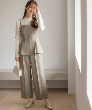  【洗える】ビスチェ & ワイドパンツ セット