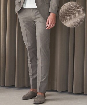 圧倒的清涼感・８つの機能美【接触冷感/通気性/軽量/撥水…等】クールドッツ セットアップパンツ_ヘリンボーンプリント（25年モデル）