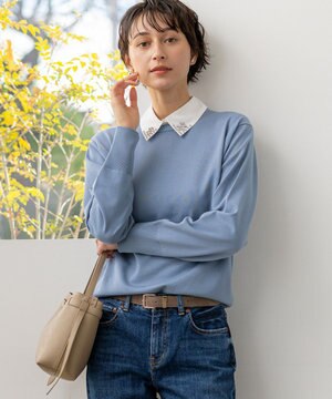  【先行予約/WEB&一部店舗限定】ビジューデザイン 2WAY ニット