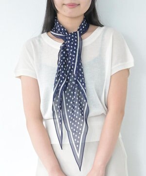 ＜洗えるシルク＞ドット 菱形スカーフ Marcaオリジナル ウォッシャブルシルクローン