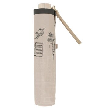  DAKS(ダックス) 晴雨兼用日傘 折りたたみ傘 街並み フワクール生地使用