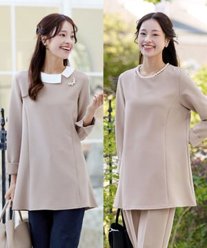  【3WAY・ストレッチジョーゼット】付け襟チュニック