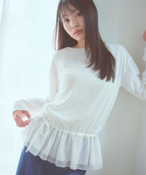  フリルぺプラム カットソー