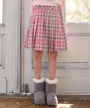  ラメチェックプリーツスカパン