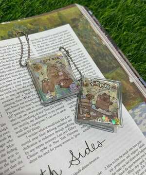  ボールチェーン付きカピバラステッカーメモ