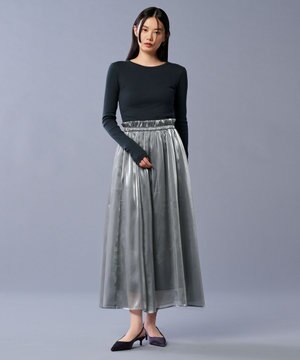  【手洗い可】ブライトシャンブレー スカート（uncrave STANDARD）