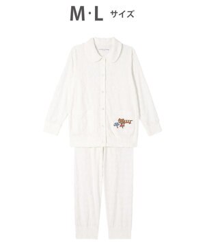  ツモリチサト パジャマ 長袖 長ズボン 綿混(本体) パイル素材 上下セット 前開き tsumori chisato SLEEP UDX556 /ワコール