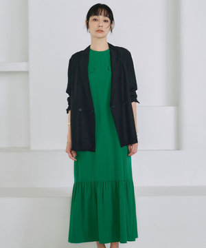 【接触冷感・UVカット・洗える】 T/Rドライリネン ワンピース