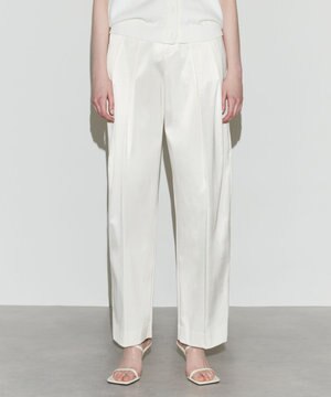 【Nave　洗える】キュプラコットンサテン パンツ