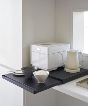  キッチン家電下スライドテーブル タワー ブラック