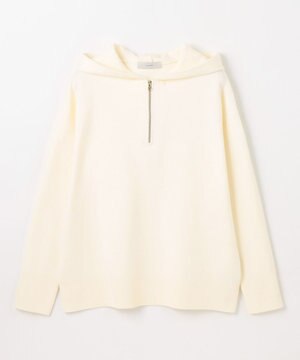 ハーフジップニットフーディー