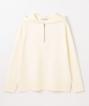 ハーフジップニットフーディー