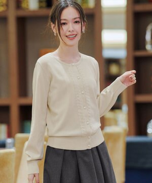  【洗える】レースカーディガン