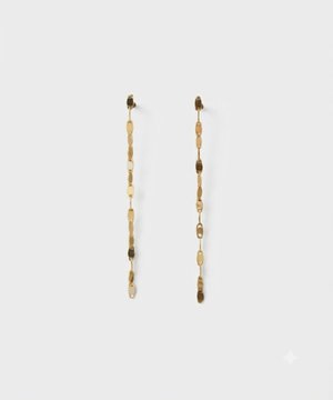  〈金属アレルギー対応〉グリッターエクレアロングピアス　ゴールド/ニッケルフリー