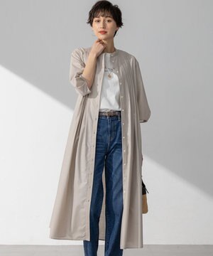 【洗える】ラスターローン フロントタック ワンピース