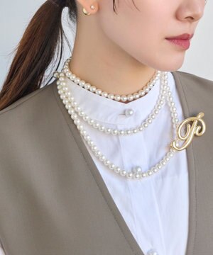  パールフックロングラリエットネックレス
