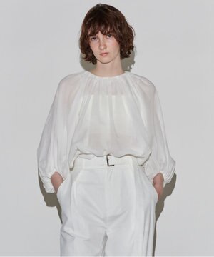  【Nave　洗える】ボリュームボイル ブラウス