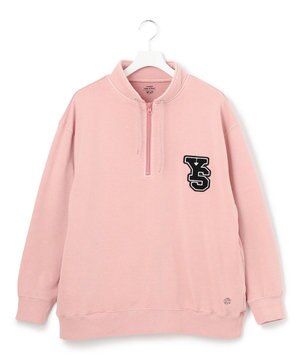  【UNISEX】ハーフZIPスタンドネック トレーナー