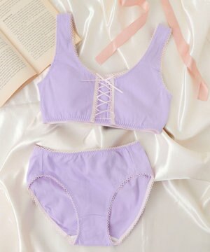  【ハーフトップ＆ショーツセット】Liliane　Ciel　　レースアップリボン